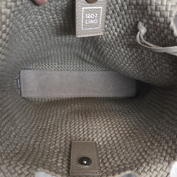 120% Lino woven tote bag, taupe - Picture 5 of 11